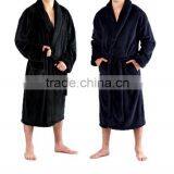 Wholesale Soft Warm Black Mens' Cotton Bathrobe thumbnail-2