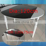 2-8 person folding extendable tempered glass dining table