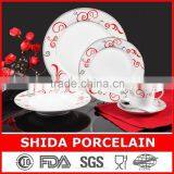 Red 30pcs Round Dinner Set