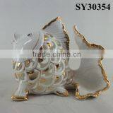 Home Decoration White Ceramic Fish thumbnail-2