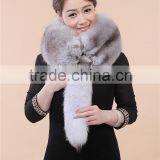 Real Fox Tail Fur Inside Winter Natural Fur Collar Leather Jacket Fox Fur Collar Whole Skin Real White Fox Fur Scarf Warm thumbnail-2