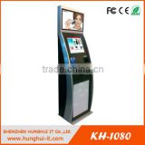 Unique felling Dual screent multi touch kiosk with card reader printer for lobby/school