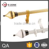 high precision double pole curtain rods with decorative glass curtain rod finial