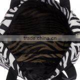 New Style Cheap Zebra Print Travel Customized Cotton Canvas Tote Bag-GW228 thumbnail-2