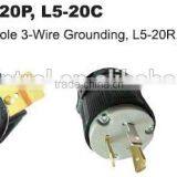 Ul Listed Locking Devices 20AMP 125V 2-pole 3-wire Grounding L5-20R L5-20P L5-20C thumbnail-1