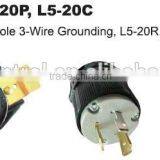 Ul listed Locking devices 20AMP 125V 2-pole 3-wire grounding L5-20R L5-20P L5-20C