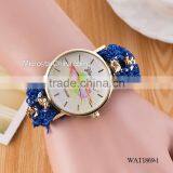 Women New Classic Geneva Ethnic Braided Analog Quartz Chain Lips Watch Strap thumbnail-1