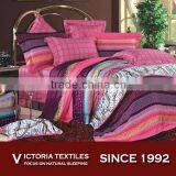Colorful Stripe Reactive Printed 100 Cotton Bed in Bag Comforter Sheet Sets for Master Bedroom thumbnail-1
