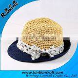 Cheap Knit Lady Hat Beautiful Hand Make Crochet Paper Straw Hat thumbnail-4