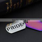 Europe 2pieces Purple High Polishing Stainless Steel Dog Tag Jewelry Pride Pendant thumbnail-6