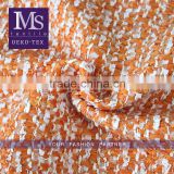 Widely Use orange Wool Polyester Tweed Fabric/thick tweed heavy woolen fabric