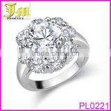 2014 Fashion Trend Beautiful Alloy Designer White Gold Ring for Girls