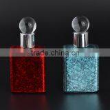 Square Shaped UV Crakle Colored Essential Oil Bottle Empty Refillable Glass Perfume Bottles 15ml With Glass Stick Stopper thumbnail-1