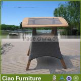 Teak wood simple style cheap aluminum outdoor table 27002