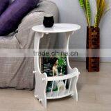 White Wooden Magazine Rack for Home Decorate /modern Style Table thumbnail-2