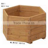Hexagonal Wooden Flowerpot With Hook thumbnail-2