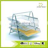 Smoked Pull Silver 3 Layers Metal Mesh Spray Paint A4 Clear File Holder Document Holder thumbnail-1