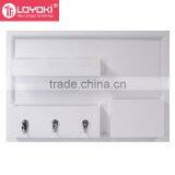 Entryway Multi Function Wood Organization Board With Pockets and Key Hooks Floating Wall Shelf With Mail Holder thumbnail-3