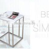China Supplier Square Polished Metal Stainless Steel Computer End Table Frame thumbnail-4