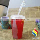 Customized Logo Plastic Tumbler With Lid and Straw thumbnail-5