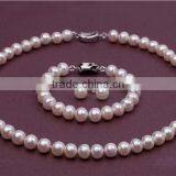 8-9mm AAA Quality Freshwater Necklace Cheap Pearl Jewelry Set thumbnail-1