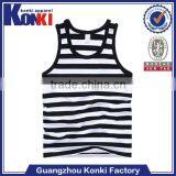 Custom Dri Fit 100 Cotton Stripe Men Loose Tank Top Hot Fashion