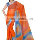 Spray Printed Designer Styles Saree With Blouse & Lace Border thumbnail-2