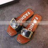 Low Moq Summer Flat Slipper Shoes for Ladies Cheap Wholesale Surplus Stock thumbnail-2