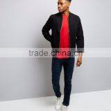 Sports Clothes Black Cotton Bomber Jacket Side Pockets With Lining Sport Jacket Teaming With A Red Tee thumbnail-2