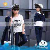 AS-601G Girls Cotton Clothing Sets for Kids Sports Tracksuits Infant Active Coat+T Shirt+Pants Suit Teenager Clothes