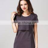 Cotton Crosswise Open Maternity T-shirt With Multi Color for Choice thumbnail-1