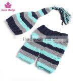 2pcs Set Photography Prop Baby Cute Stripe Crochet Knitted Costume Hat Pants thumbnail-1