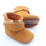 Mix 4 Colours Rubber Sole Baby Leather Shoes Moccasin Boots thumbnail-1