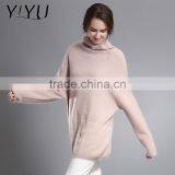 Custom Winter Fall Casual Women Loose Turtleneck Cashmere Pullover Sweater thumbnail-2