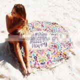 Walson Wholesale Drop Shipping Polyester Flower Mandala Printed Round Beach Towel thumbnail-1