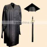 Customized Black Graduation Gowns With Cap & Hood thumbnail-1