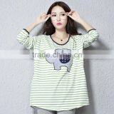 Autumn T-shirt, Maternity T-shirt, Big Size T-shirt, Long Sleeve Stripe T-shirt thumbnail-2