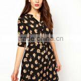 Silk Dress in Flower Print thumbnail-1