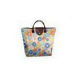 Custom Printed Flower Pattern Recycled Oxford Tote Bag for Shopping