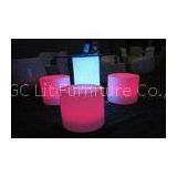 Polyethylene LED Cocktail Table with glass , Colors change by remote control