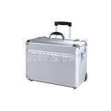 OEM Aluminum Tool Case , Silver Makeup Trolley Cosmetic Case