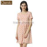 Perfect Qianxiu Summer Short Sleeve Daisy Dress Printed Girls Lounge Wear Night Skirt thumbnail-1