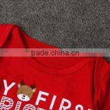 Children's Christmas Red Rompers and Deer Harem Pants Clothes Sets Boutique Outfit thumbnail-3