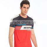 BSCI Men's UPF Sublimation Printing t Shirt Cooler Fabric 88% Polyester 12% Spandex Wholesale t Shirts thumbnail-1