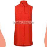 Large Size Loose Plus Size Belted Women Tops Blouse thumbnail-3