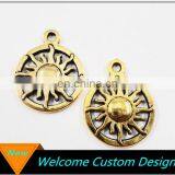 New Arrived Alloy 19x15mm Antique Gold Sun Shape Pendant for Jewelry Making