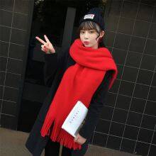 Scarf Female Autumn and Winter Models Rainbow Striped Scarf Student Cute Korean Version of Wild Thickened Warm Cashmere Knitting Wool thumbnail-4