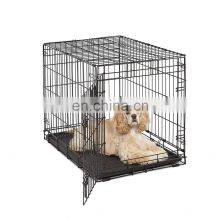 Самый популярный прочный индивидуальный складываемый большой черный металлический наружный питомцевый клеток для собак и кошек thumbnail-4