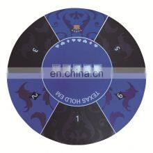 Latest Arrival Blue Green Anti Slip Casino Portable Texas Custom Round Table Poker Mat