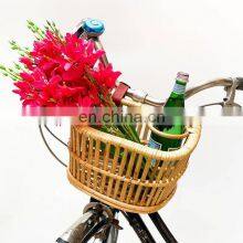 Hot Sale Handcrafted Rattan Front Bicycle Basket Wicker Bike Basket With Cup Holder Cheap Wholesale Made in Vietnam thumbnail-3